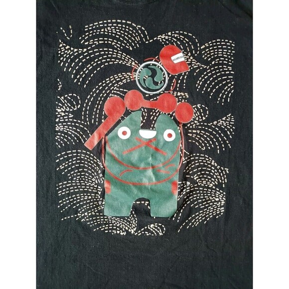 Japanese Oni Cartoon T-Shirt Men's Size 3XL Black Vintage - Picture 2 of 6